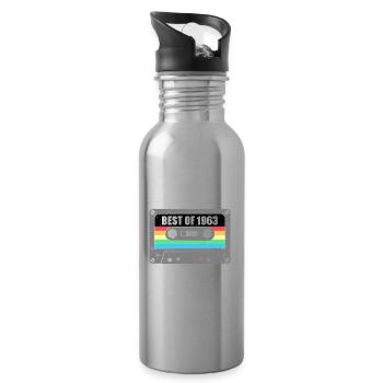 Geburtstag Best Of 1963 Jahrgang Vintage 1963 - Trinkflasche mit integriertem Trinkhalm - Lightsilver - Rechts