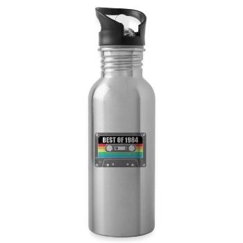 Geburtstag Best Of 1984 Jahrgang Vintage 1984 - Trinkflasche mit integriertem Trinkhalm - Lightsilver - Rechts