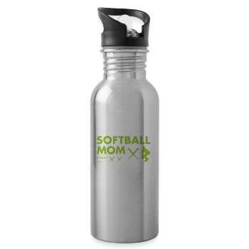 Sport Maman Définition Softball - Gourde avec paille intégrée - argent clair - Droite