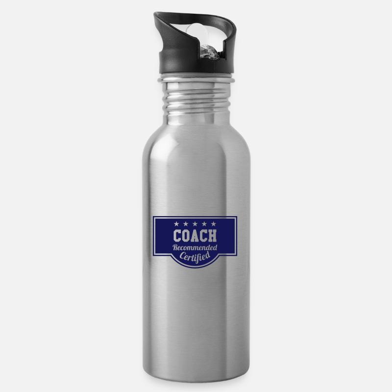 Coach recommandé et certifié - Gourde avec paille intégrée - argent clair