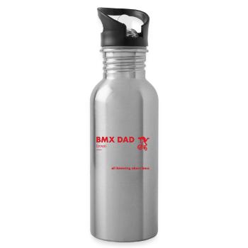 Sport Dad Definition BMX - Water bottle with straw - silver - Right