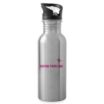 Baton Twirler I Like Baton Twirling - Water bottle with straw - silver - Right