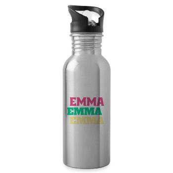 Emma Birthday Gifts Emmachen First Name - Water bottle with straw - silver - Right