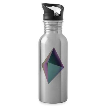 Metaverse blockchain web 3.0 - Gourde avec paille intégrée - argent clair - Droite