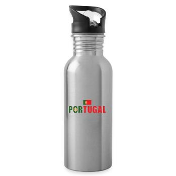 Portugal No Winners Only Survivors Portugal Rugby - Water bottle with straw - silver - Right