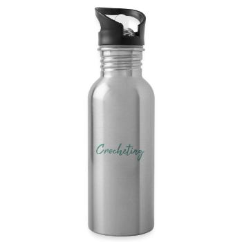 Crocheter Crocheting - Trinkflasche mit integriertem Trinkhalm - Lightsilver - Rechts