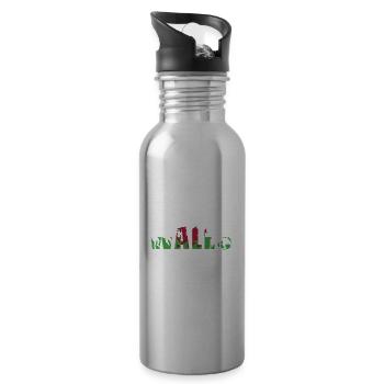 Wales Rugby - Water bottle with straw - silver - Right