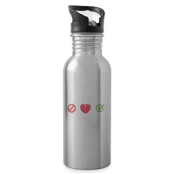 Comedian Peace Love Stand Up Comedy - Trinkflasche mit integriertem Trinkhalm - Lightsilver - Rechts