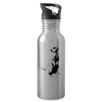 Erdmännchen - Trinkflasche mit integriertem Trinkhalm - Lightsilver - Rechts