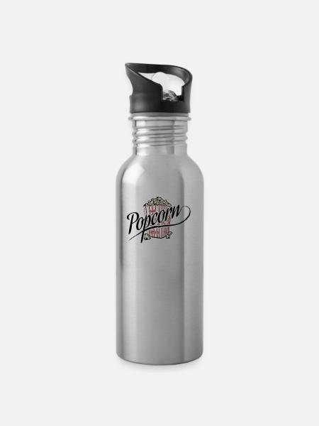 Popcorn - Trinkflasche mit integriertem Trinkhalm -