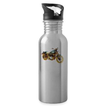 motorcycle - Water bottle with straw - silver - Right
