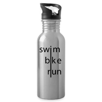 Triathlon - Trinkflasche mit integriertem Trinkhalm - Lightsilver - Rechts