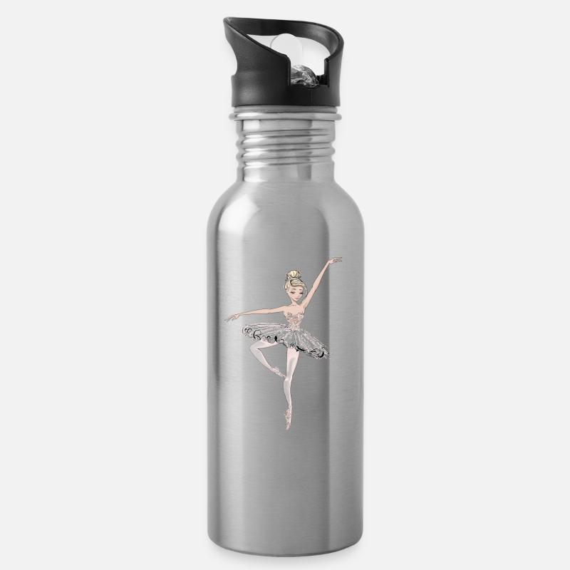 Dancer Ballet - Water bottle with straw - silver