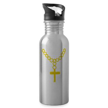Gold chain with cross - Water bottle with straw - silver - Right
