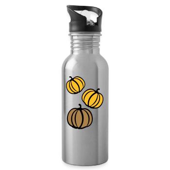 Kürbisse - Trinkflasche mit integriertem Trinkhalm - Lightsilver - Rechts