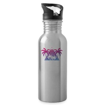 Sri Lanka - Trinkflasche mit integriertem Trinkhalm - Lightsilver - Rechts