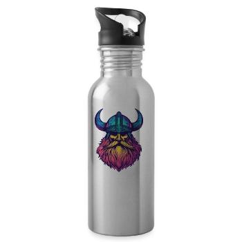 Wikinger - Trinkflasche mit integriertem Trinkhalm - Lightsilver - Rechts