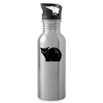 At night all cats are black - Water bottle with straw - silver - Right