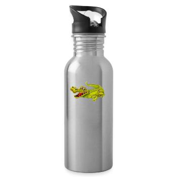 Drôle de crocodile - Gourde avec paille intégrée - argent clair - Droite