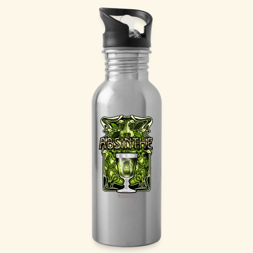 Absinthe Jugendstil-Design - Trinkflasche mit integriertem Trinkhalm