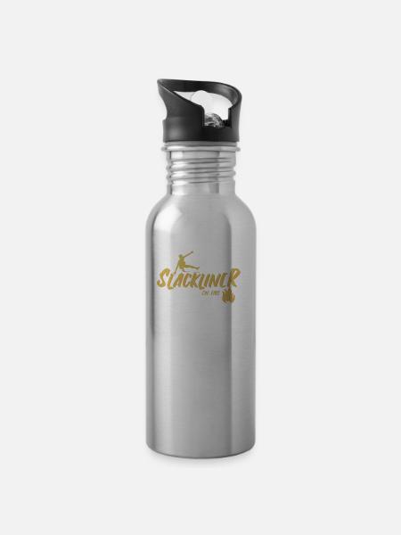 Slackline - Trinkflasche mit integriertem Trinkhalm -