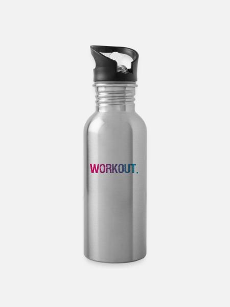 Workout - Trinkflasche mit integriertem Trinkhalm -