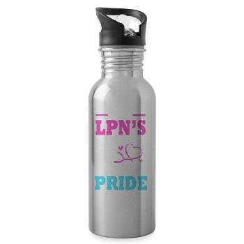 Krankenschwester Krankenpfleger Krankenpflegerin - Trinkflasche mit integriertem Trinkhalm - Lightsilver - Rechts