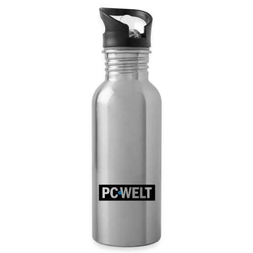 PC-WELT-Logo 2 - Trinkflasche mit integriertem Trinkhalm
