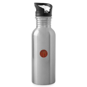 Basketball Trainer Basketballtrainer Geschenk - Trinkflasche mit integriertem Trinkhalm - Lightsilver - Rechts