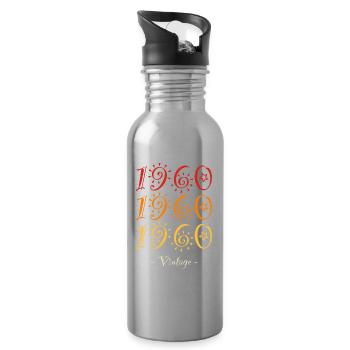 1960 vintage - Water bottle with straw - silver - Right