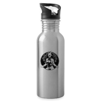 Attractive she-devil in a slim fit - Water bottle with straw - silver - Right
