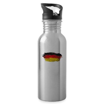 Deutschland Splatter - Trinkflasche mit integriertem Trinkhalm - Lightsilver - Rechts