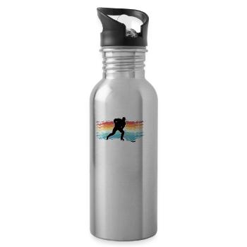 Eishockey - Trinkflasche mit integriertem Trinkhalm - Lightsilver - Rechts