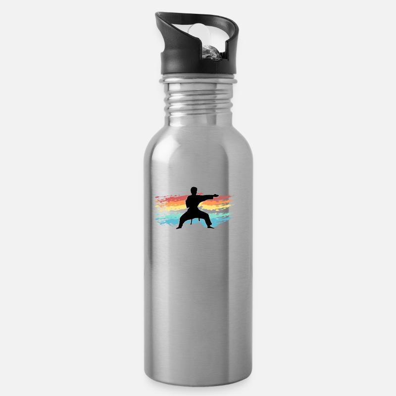 Judo - Trinkflasche mit integriertem Trinkhalm - Lightsilver