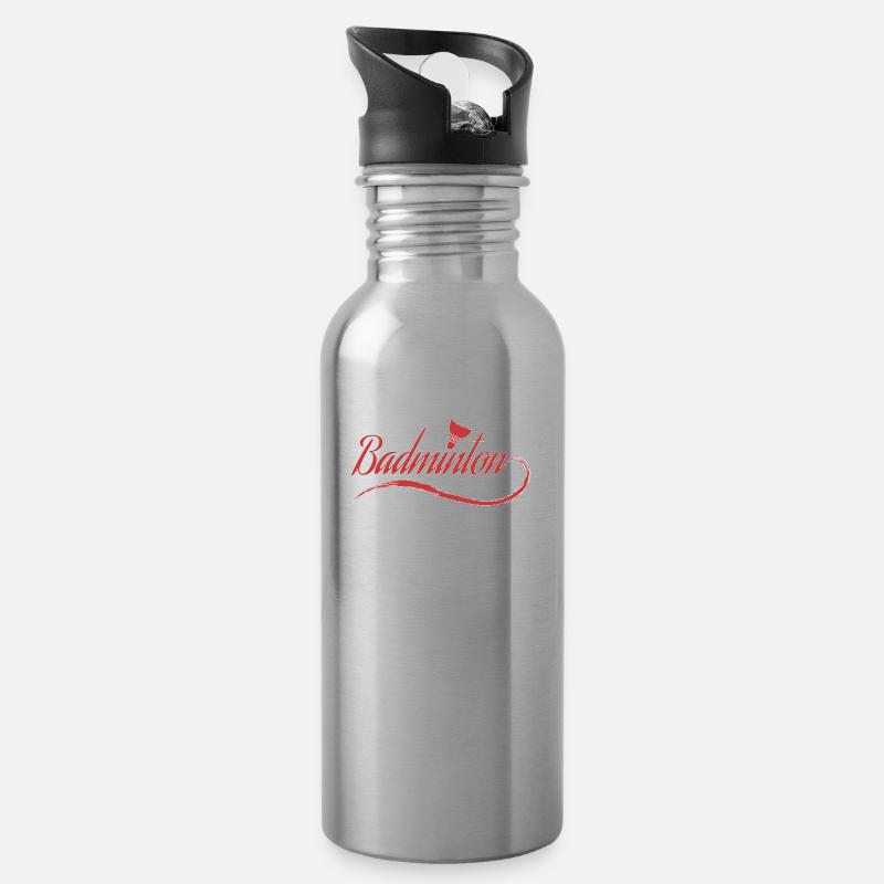 badminton - Water bottle with straw - silver