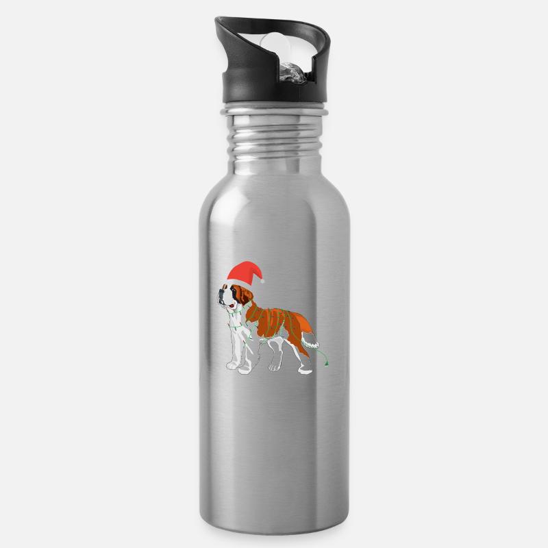 Christmas - Water bottle with straw - silver