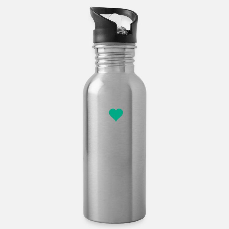 Barcelona - Trinkflasche mit integriertem Trinkhalm - Lightsilver