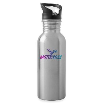 Motocross - Water bottle with straw - silver - Right