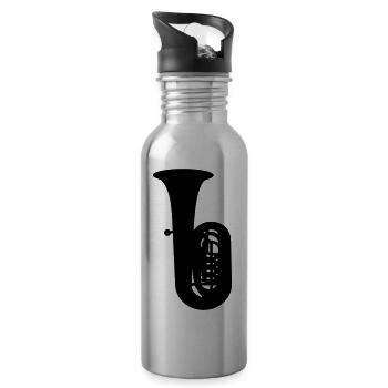 Tuba Silhouette - Trinkflasche mit integriertem Trinkhalm - Lightsilver - Rechts