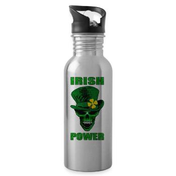 irish - Water bottle with straw - silver - Right