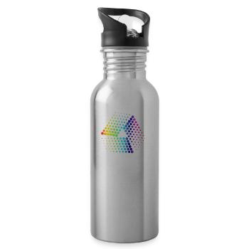 punkte - Trinkflasche mit integriertem Trinkhalm - Lightsilver - Rechts