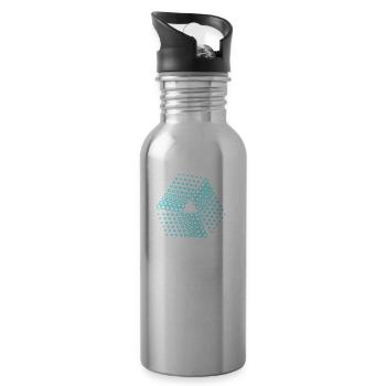 abstract dots - Water bottle with straw - silver - Right