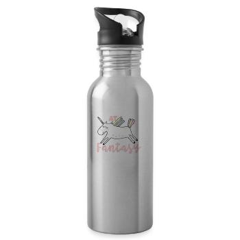 I suck at Fantasy football - Water bottle with straw - silver - Right