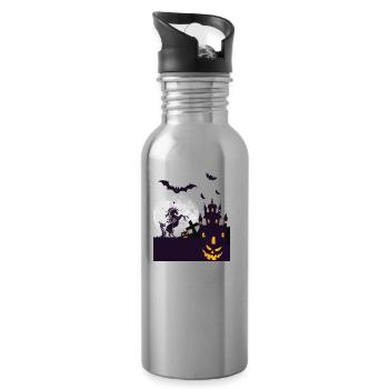 Votre chemise Halloween Unicorn Halloween cadeau - Gourde avec paille intégrée - argent clair - Droite