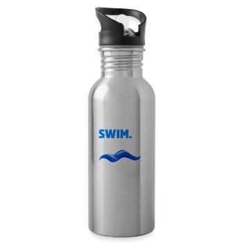 Eat Sleep Swim Repeat Funny Swimmer - Water bottle with straw - silver - Right