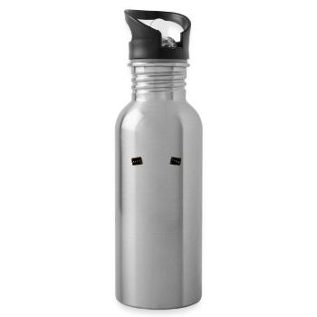 Englisch ist wichtig, aber Mathematik ist wichtig - Trinkflasche mit integriertem Trinkhalm - Lightsilver - Rechts