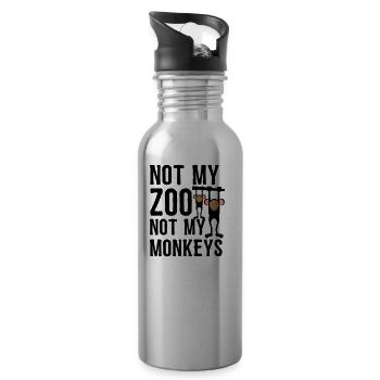 not my Zoo not my Monkeys 1 - Water bottle with straw - silver - Right