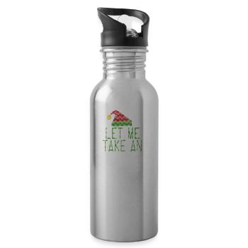 Let Me Take An Elfie Ugly Style - Trinkflasche mit integriertem Trinkhalm - Lightsilver - Rechts