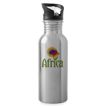 Afrique continent Wildnis Safari Roots Reggae Music - Gourde avec paille intégrée - argent clair - Droite