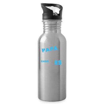 Wenn Papa es nicht reparieren kann ist es kaputt - Trinkflasche mit integriertem Trinkhalm - Lightsilver - Rechts